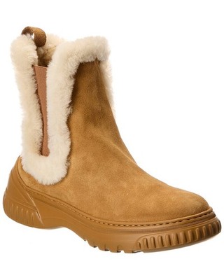 Dnu Pack Dior D-Racer Suede & Shearling Boot Women's Brown 38