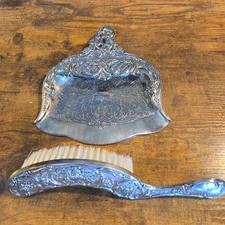 F.B. Rogers Silver Co 1920’s Brush & Crumber Set Vintage Patina Japan