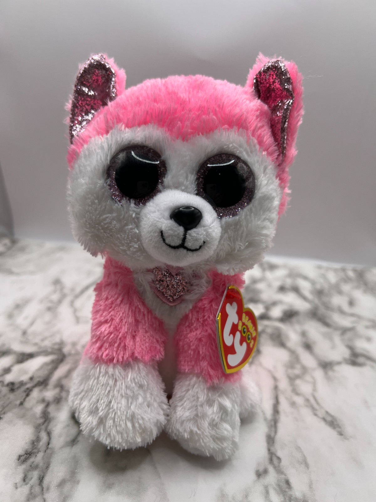 Ty Beanie Boo Hunk the Husky Dog 6 Inch Plush Stuffed Animal Toy