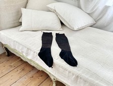 UNUSED 19th century 1800's handknitted knitted antique socks Wool heavy weight