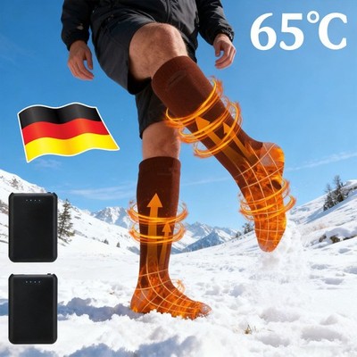 2X Beheizbare Socken mit 5000mAh Akku Fußwärmer Socken Winter Unisex Heizsocken