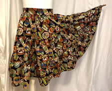 Square Dance Skirt XXL Cute Seed Packet Print Cotton Waist Elastic Shot AS IS