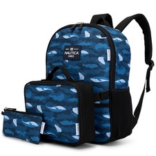 Nautica 16" Back to Basics Cushioned Kids 3-Piece Backpack Set | Polar Camo