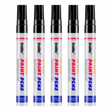 Black Paint Markers, 5 Pack Oil-Based Waterproof Quick Dry Permanent Paint Pe...