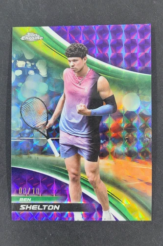 2025 Topps Chrome Tennis Purple Geometric Refractor Ben Shelton #36