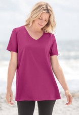 Woman Within Plus Size Perfect Short-Sleeve V...