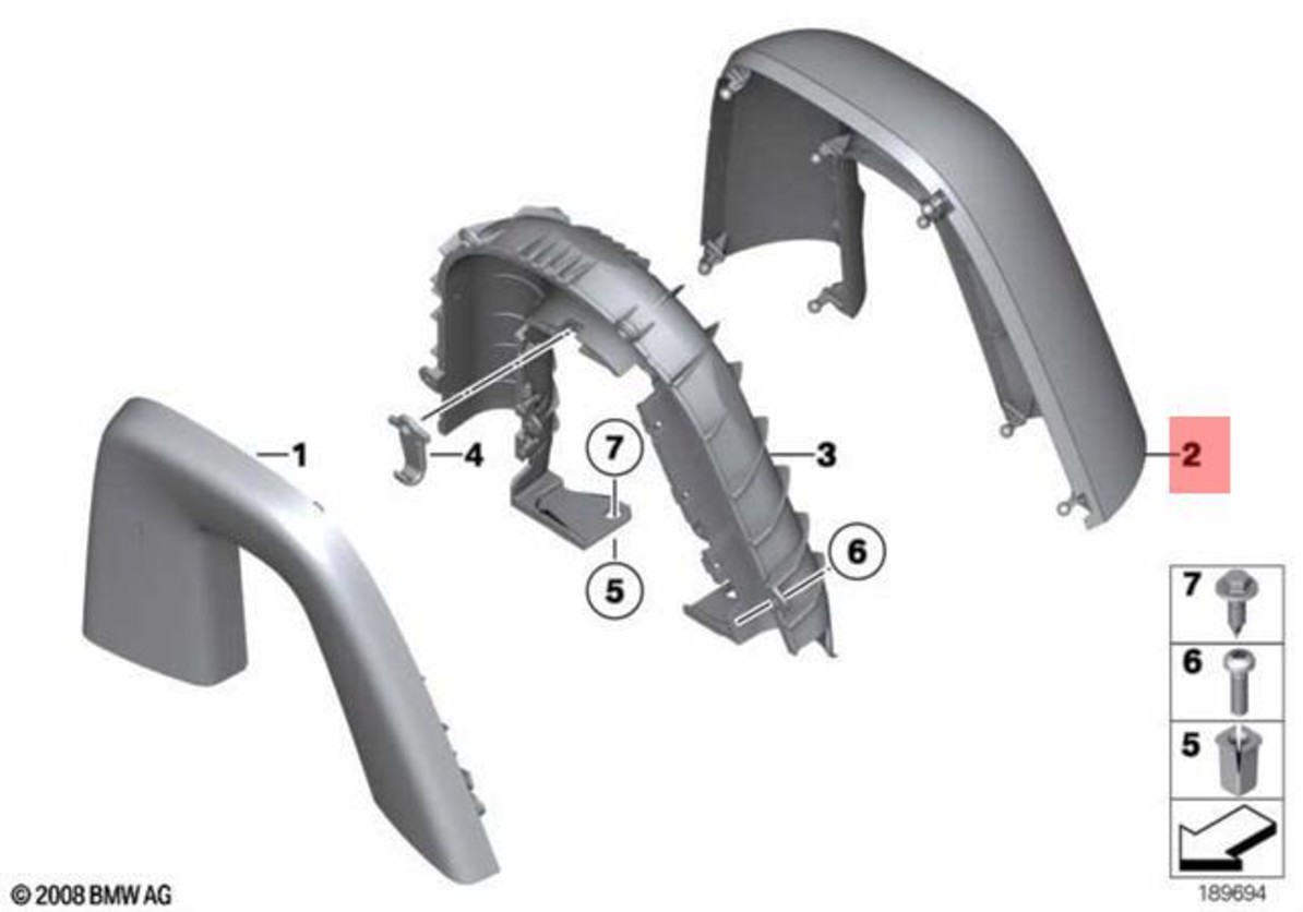New Genuine BMW Z4 E89 Rear Right Wind Deflector Roll Bar Hoop
