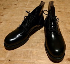 Mint Vtg 80s Biltrite black leather military army combat steel-toe boots 10.5 F