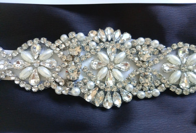 Braut Kristall Perle Strass Braut Hochzeit Schärpe Band Gürtel Hochzeit Kopfschmuck