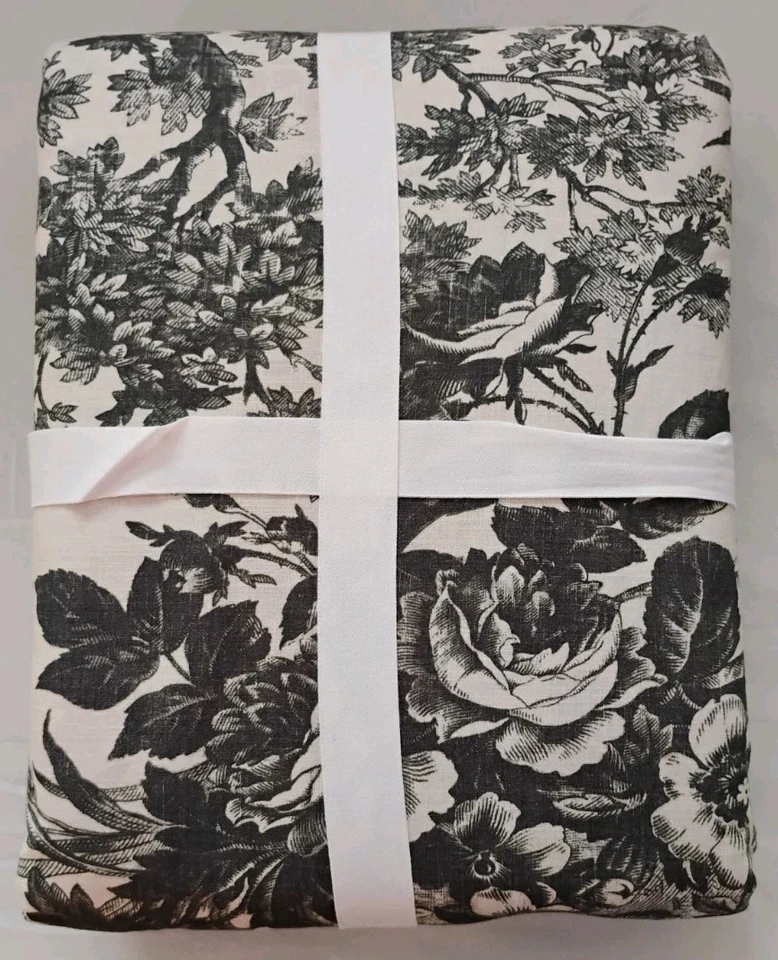 Pottery Barn Sorrel Toile Duvet Cover Charcoal King/C King Cottagecore NEW  - Image 3 of 4