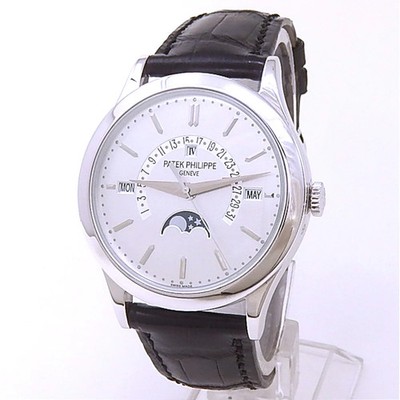 Patek Philippe Perpetual Calendar Platinum Auto Silver Men's Watch 5496P-001