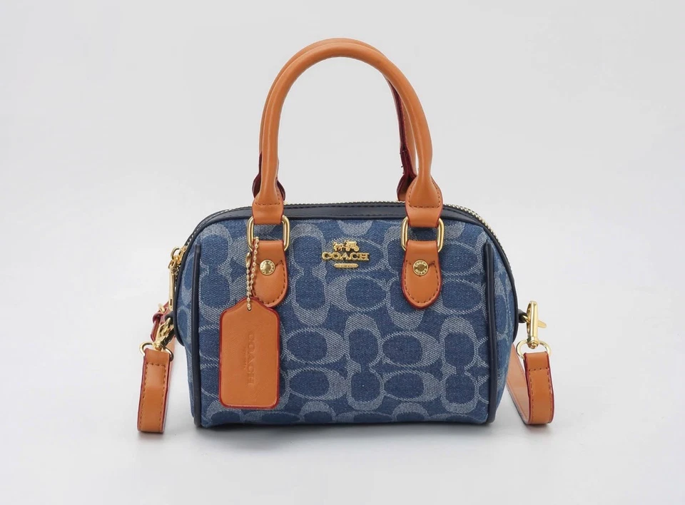 Coach Mini Rowan Denim Signature Bleu – Bandoulière incluse – Neuf - Photo 1/4