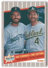 1989 Fleer #633 Hot Corner's -- Hot Hitters (Wade Boggs / Carney Glossy