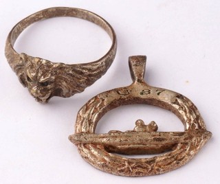 Lion U37 Submariner's ring Navy U boat WWII Submarine WWII Marine Pendant Milita