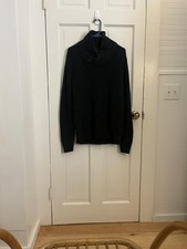 Men's Black Cowl Neck Sweater - Medium