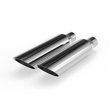 Richeer 2-pack Exhaust Tip 2.5-inch Inlet 4-inch Outlet 18-inch Weld On Steel