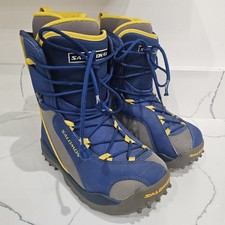 Salomon Talapus Thermicfit Kids Snowboard Boots Blue Gray Yellow Size 6.5