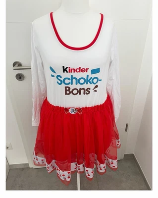 Deiters Kinder Schoko-Bons Komplett-Kostüm rot/weiß 2XL mit Ohrringen  - Bild 1 von 4