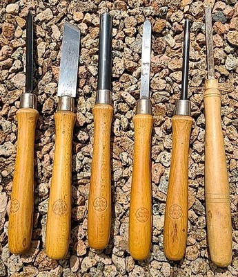 Vintage Shopsmith Lathe Chisels Set Of 6 Wood Turning  Hand Tools