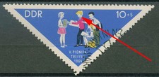 DDR 1964 Pioniertreffen Chemnitz mit Plattenfehler 1045 F 24 mit Sonderstempel