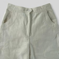 Vintage 1980s The Villager off white linen wide leg gaucho pants