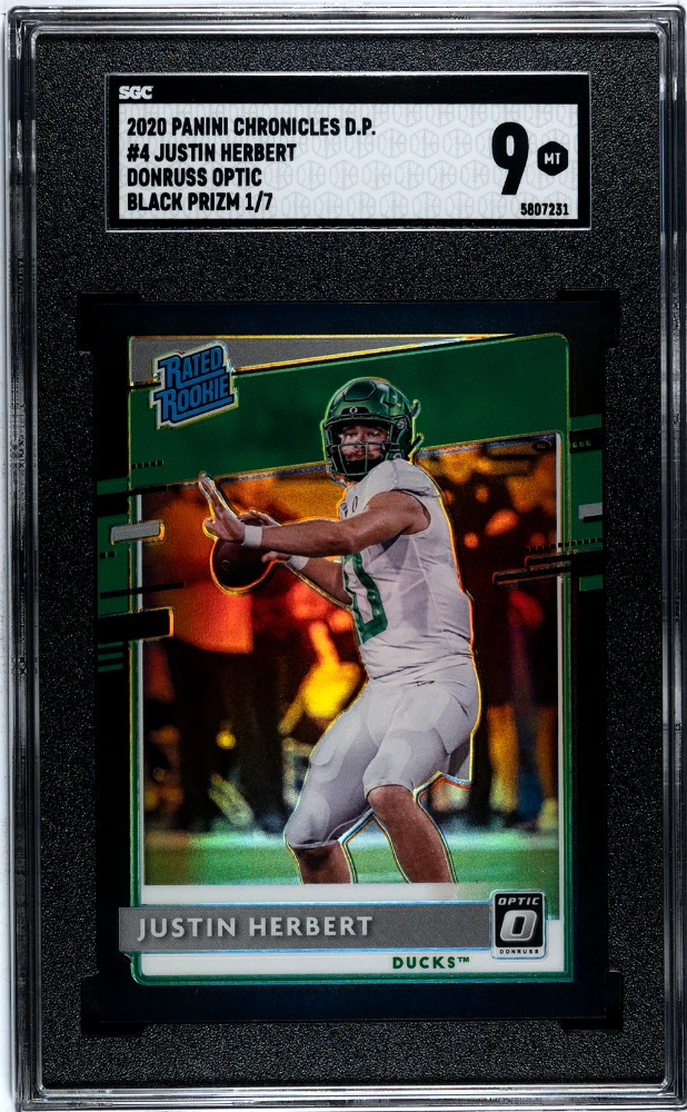 Justin Herbert Panini Chronicles Draft Picks Donruss Optic Rated Rookies #4 Black