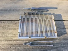 Vintage Tuning Fork Set Of 9 Pitch A.F. of M. 1917, US Gov. 1920 Deagan Chicago