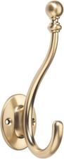 Towel Hooks Bathroom - 5 Pack Champagne Bronze Coat Hook Robe Hooks Decorative