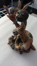 DEKOSCHLANGE REALISTISCH,KLAPPERSCHLANGE , mit AST,  DEKOFIGUR POLYRESIN