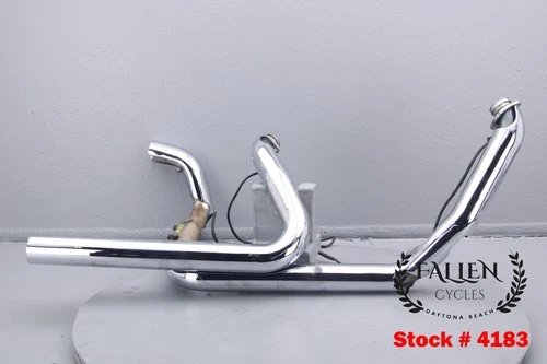 2012 Harley Road Glide VANCE & HINES DUAL Exhaust Header Pipes CHROME #4183