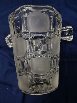 Mid Century Crystal Ice Bucket Mint