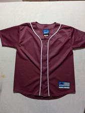 Y2K Vntg Adidas Logo Baseball Maroon Practice Jersey Youth Size Large USA Made