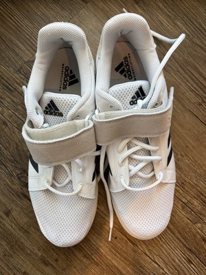 adidas Power Perfect 3 46,5 EU 11,5 UK  12 US-weiss schwarz Weightlifting