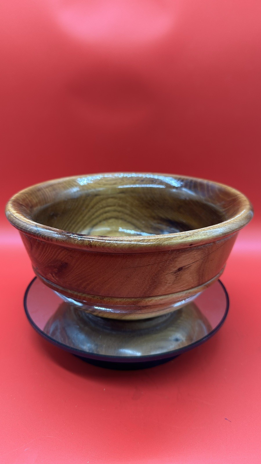 Hand Turned Solid Wood Bowl Luxury Art Natural Grain Artisan One of a Kind