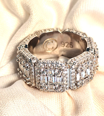Silber Ring Iced out Ring 8 mm Radius 16 mm Durchmesser Clusterring Cernucci