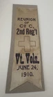 Reunion Ribbon 2th Vermont Infantry Regiment- Co C.  1910