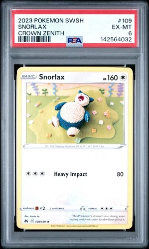 2023 POKEMON SWORD & SHIELD CROWN ZENITH #109 SNORLAX PSA 6