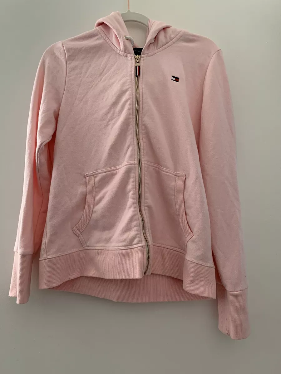 Pink Hoodie Tommy Hilfiger Sweatshirt Medium Full Zip