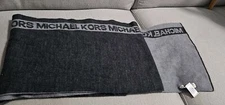 Michael Kors Reversable Scraf Black And Gray 10"W X 66"L  Pre-owned Super Soft