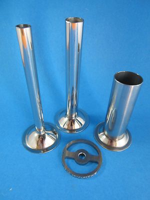 (3) Stuffing Tubes & Sausage Stuffing disc VINTAGE Kitchenaid meat grinder mixer