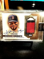 2019 XANDER BOGAERTS #1/10 TOPPS DYNASTY AUTO JUMBO 3 COLOR PATCH GEM.