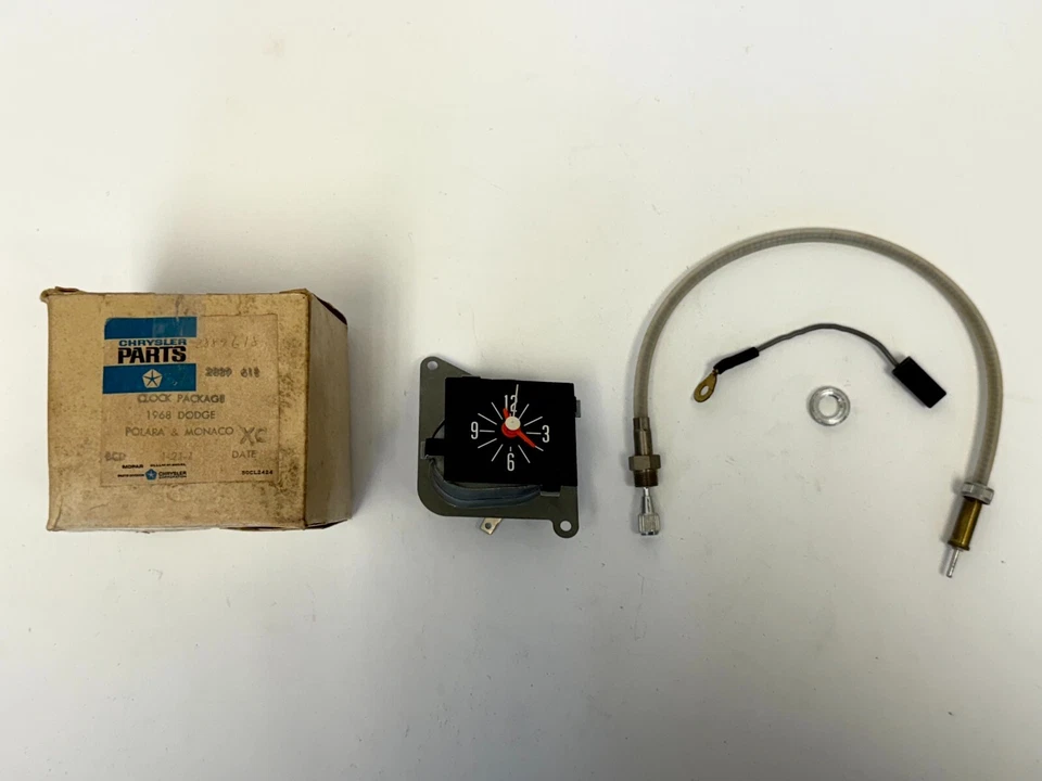1968 Dodge Polara Monaco Dashboard Clock Package 2889618 NOS - Image 3 of 4