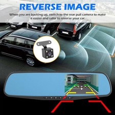 1080P HD Rearview Front Rear Video Recorder Mirror Car DVR Dual Dash Cam Camera