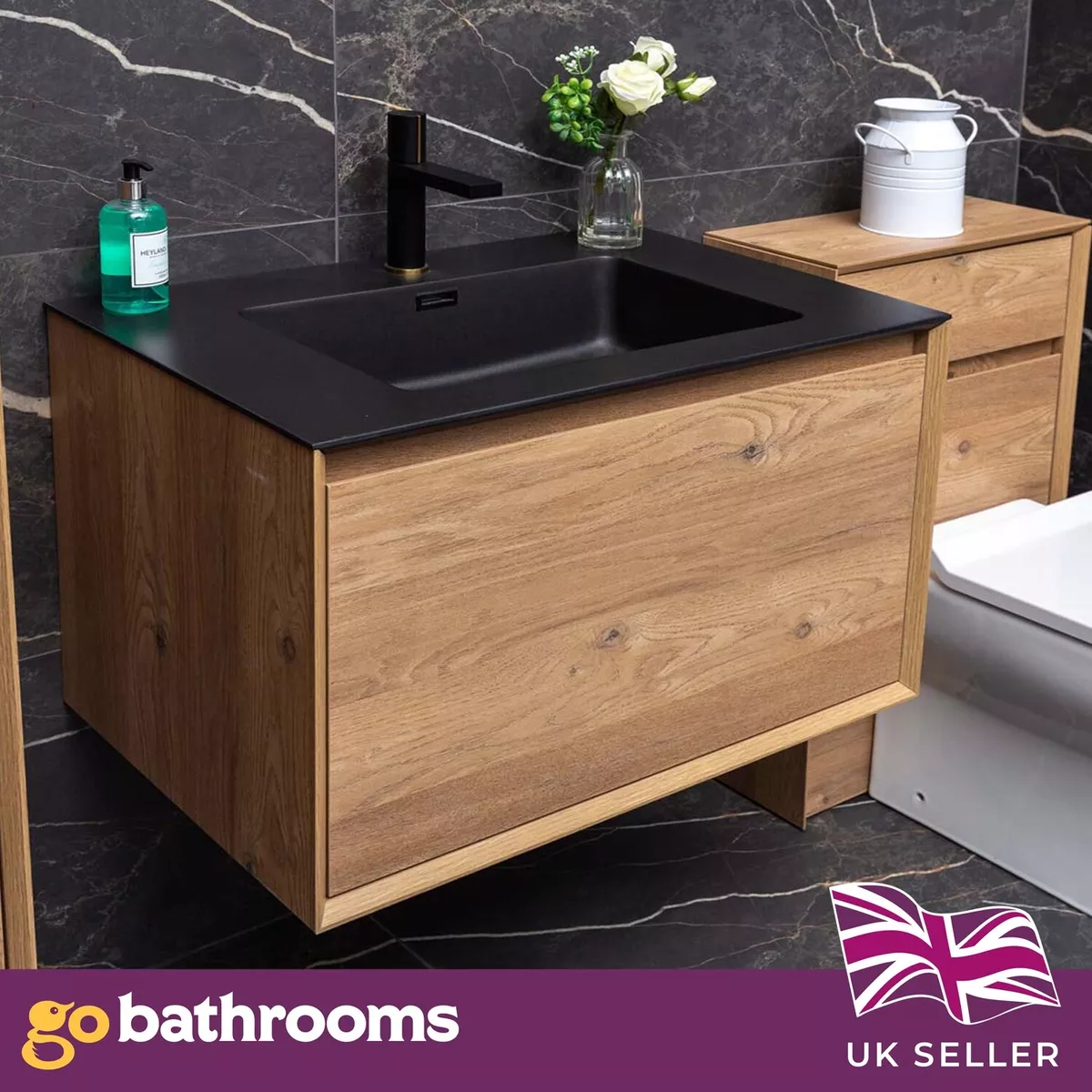 Matte black bathroom cabinet deals
