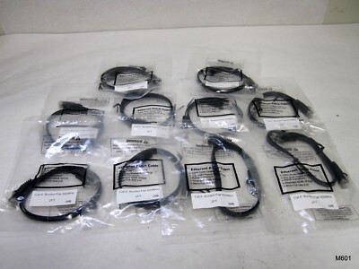 10-QTY Cat.6 Flat Ethernet Patch Booted 550MHz 2Ft Black 