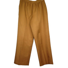 Alfred Dunner Womens Tan Elastic Waist Mom Pants Size 14 Polyester