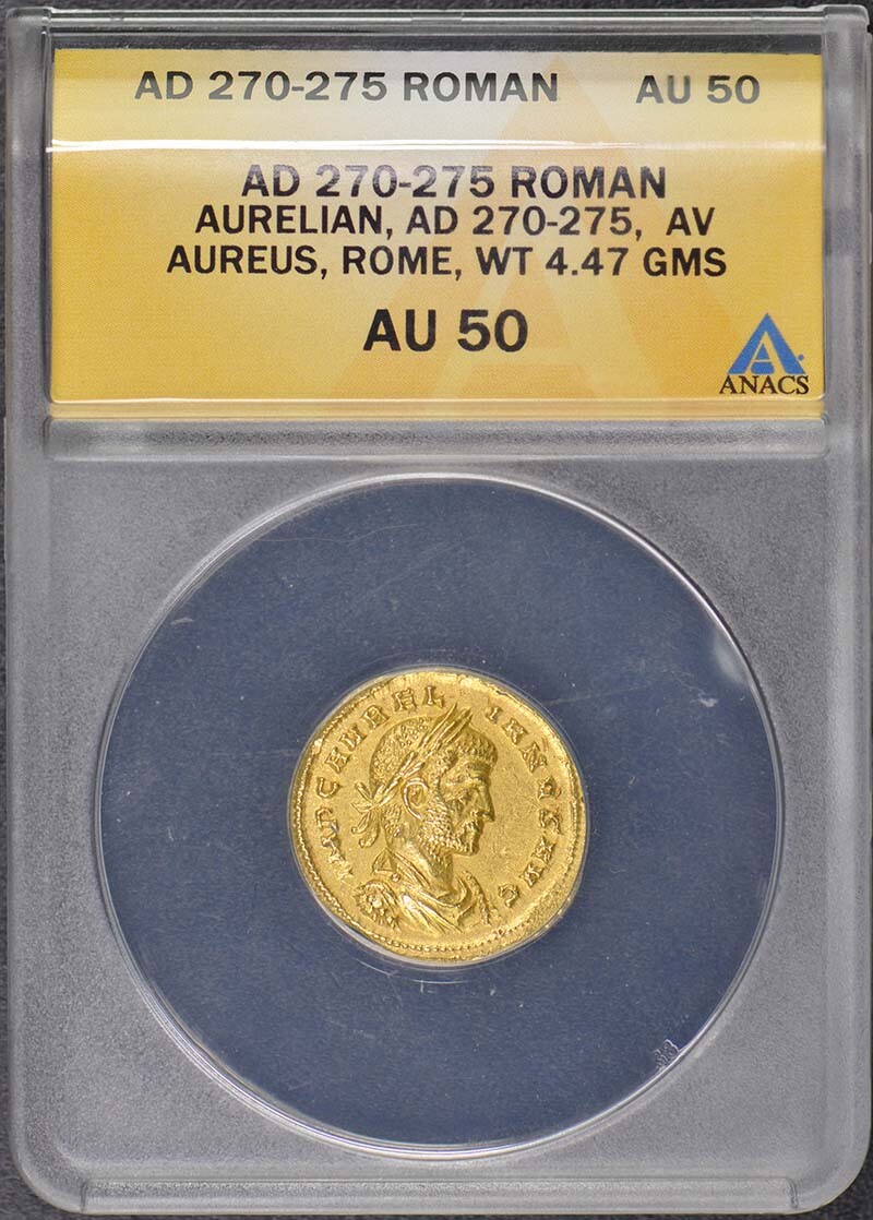 Aureliusページ Aurelian 270-275 AD Roman Aureus ANACS AU50 | eBay