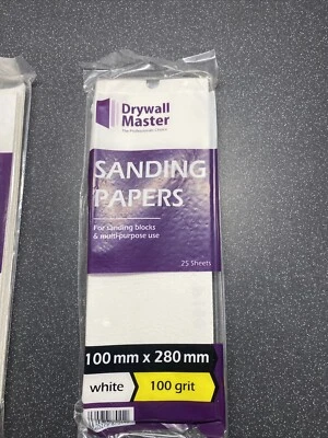 Drywall Sanding Sheets 100 Grit 25 Pack 100x280mm Drywall Master Professionals