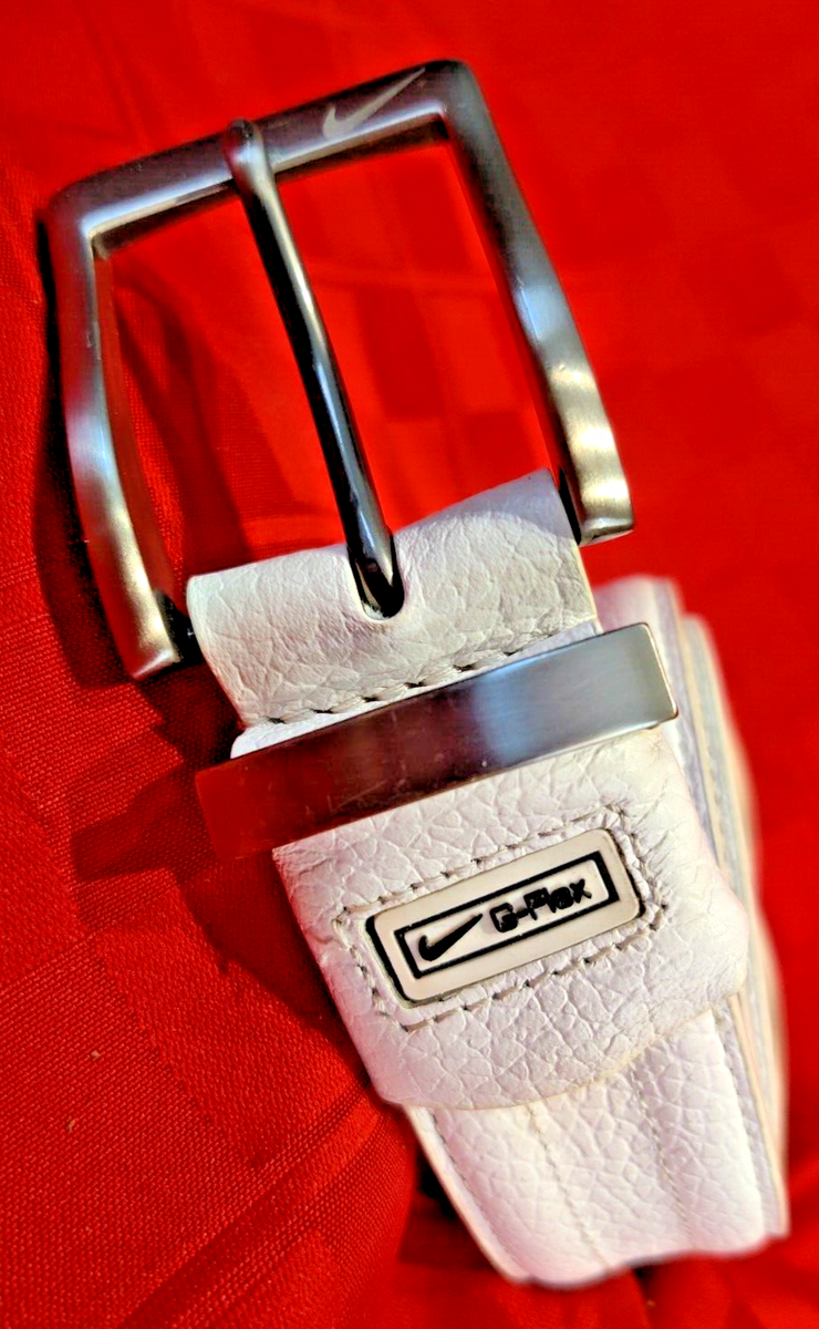 Nike Golf G-Flex Leather Belt White Men's Size 36 11084-04