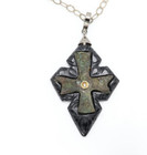 Old Vintage Byzantine Cross and Black Onyx  in Sterling Silver 925  (#20) — photo 1